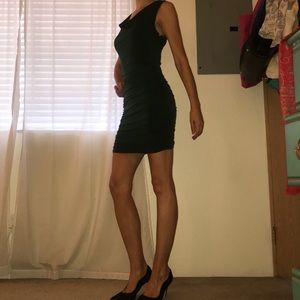 Express bodycon dark green dress size S